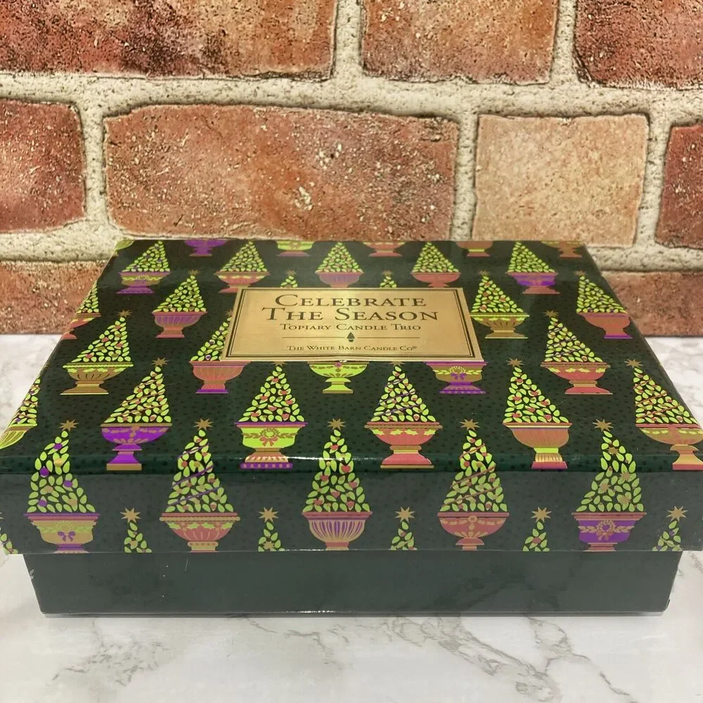 Christmas Topiary Candle Trio by The White Barn Candle Co. Santa Snowman Holiday